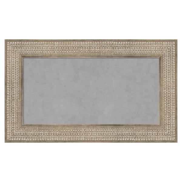 Amanti Art Trellis Silver 30 in. x 18 in Framed Magnetic Board