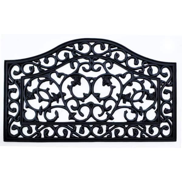 30 in. x 18 in. Black Rubber Outdoor Door Mat