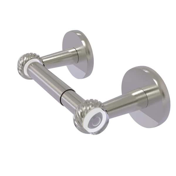 Clearview Collection Wall Mounted Toilet Paper Holders in Satin Nickel with Twisted Accents
