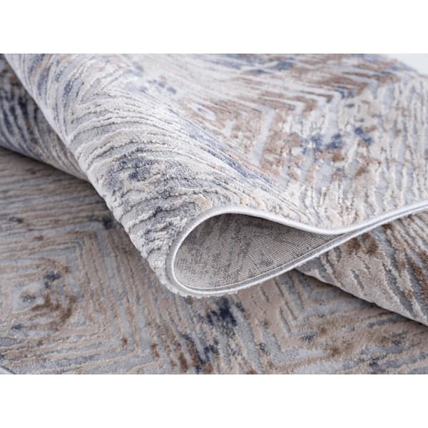 Vogue Beige (3 ft. x 5 ft.) - 2 ft. 8 in. x 4 ft. 8 in. Modern Abstract Area Rug Doormat Entrance Floor Mat