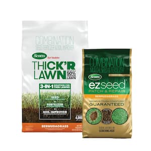 Turf Builder THICK'R LAWN and EZ Seed Patch & Repair for Bermudagrass Grass Seed, Fertilizer, and Soil Improver Bundle