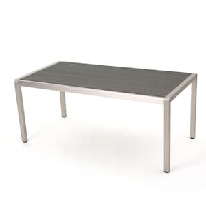 Cape Coral Grey Aluminum Outdoor Patio Dining Table