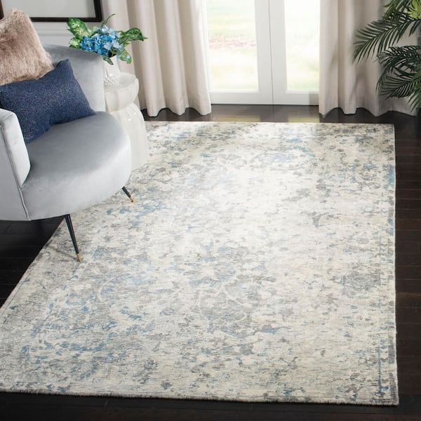 Mirage 9 ft. x 12 ft. Blue/Gray Distressed Oriental Area Rug