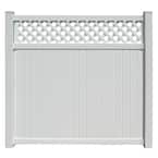 Belfast 6 ft. x 6 ft. White Vinyl Lattice Top Fence Panel