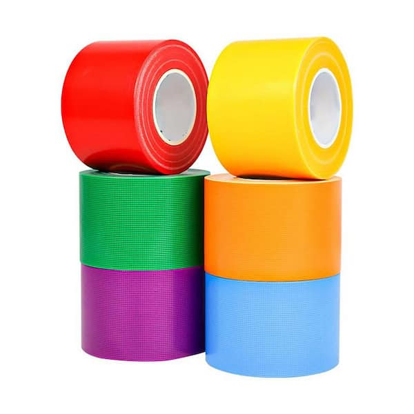 Rainbow Colored Duct Tape 6 Pack 15 yds. x 2 in. Heavy Duty Waterproof Tear by Hand for Arts Crafts DIY