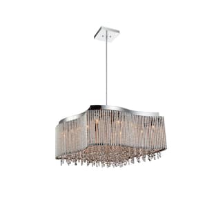 Claire 12 Light Drum Shade Chandelier With Chrome Finish