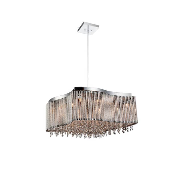 CWI Lighting Claire 12 Light Drum Shade Chandelier With Chrome Finish