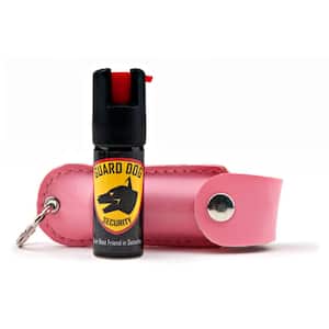 Pepper Spray in Keychain Leather Holster, Pink