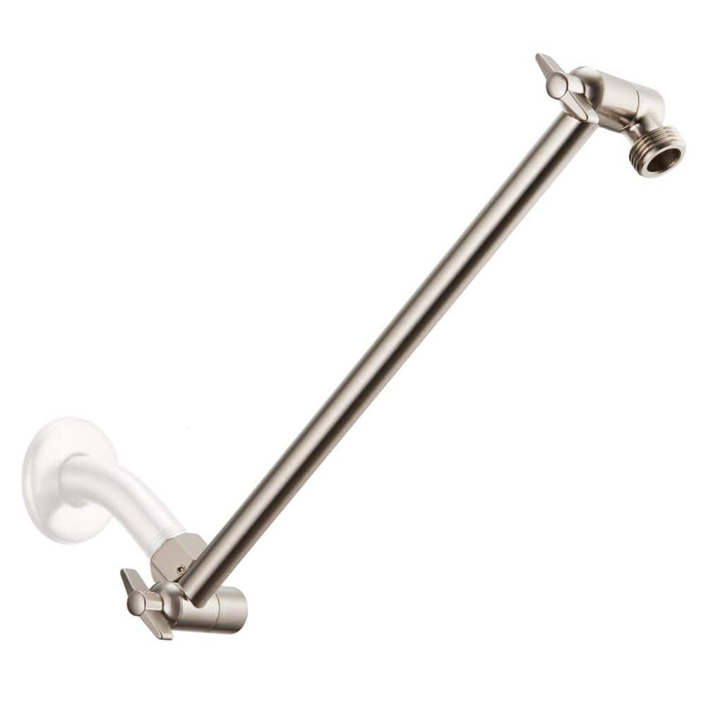 11 in. Brushed Nickel Adjustable Shower Extension Arm 304 Stainless Steel Locking Screw G1/2 Universal Connector price history on PriceWatchPro