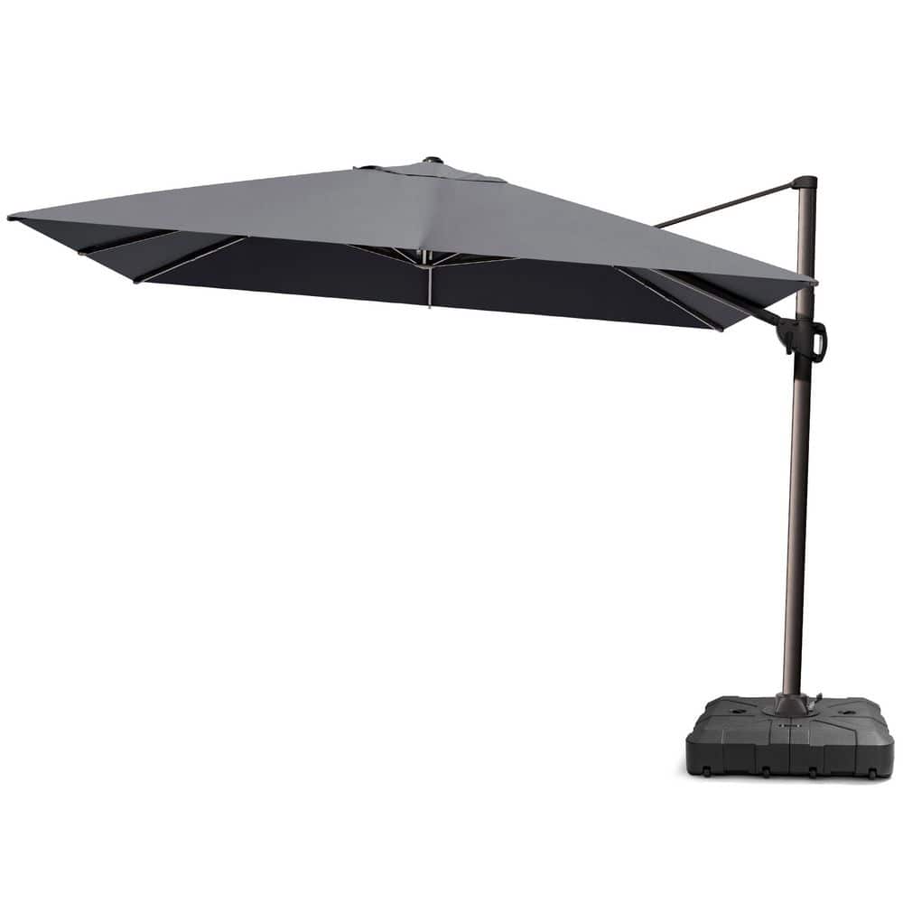 9 ft. x 12.5 ft. Offset 360° Rotation Cantilever Patio Umbrella in Gray with Stand price history on PriceWatchPro