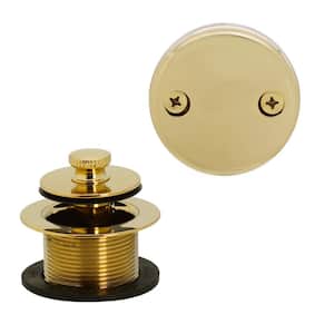 1-1/2 in. Twist and Close Tub Trim Set with 2-Hole Overflow Faceplate, Polished Brass