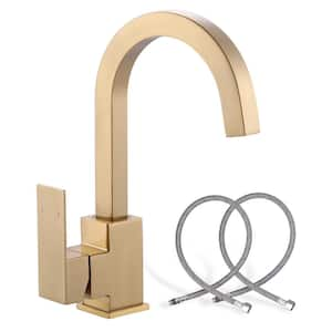 Single Handle Bar Faucet Deckplate Not Included in Spot-Free Stainless Steel Bruhed Gold