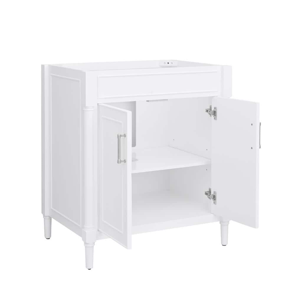 Bristol 31'' White Single Bathroom Vanity with Marble Top