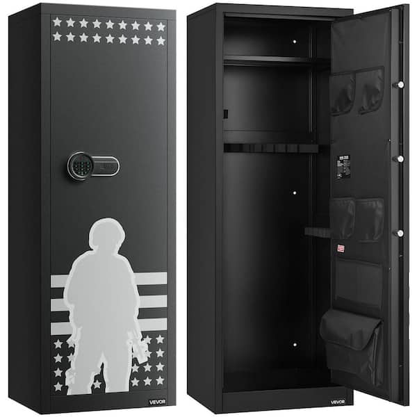 10-12 Rifles Gun Safe, Quick Access Tall Cabinet with Lock and Digital Keypad, Removable Shelf for Rifles and Shotguns
