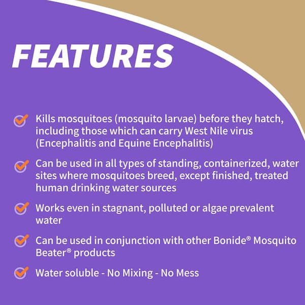 Bonide Mosquito Beater Water Soluble Pouches, Pack of 24 Pouches Control  Mosquito Larvae in Standing Water, Won't Harm Fish 549 - The Home Depot