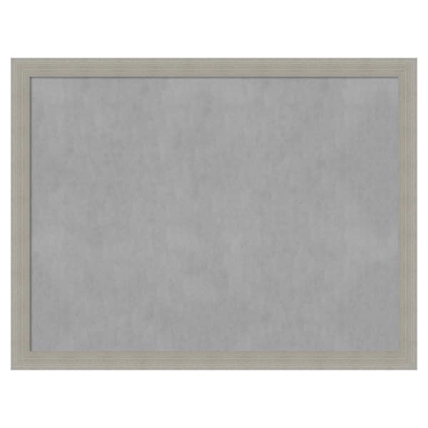 Amanti Art Woodgrain Stripe Grey 26 in. x 20 in. Framed Magnetic Board