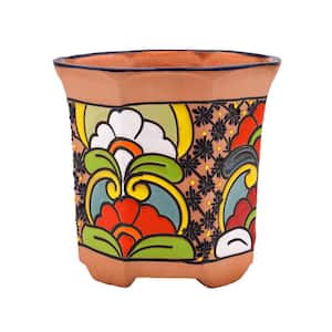 9 in. Talavera Flower Top Ceramic Vase Planter