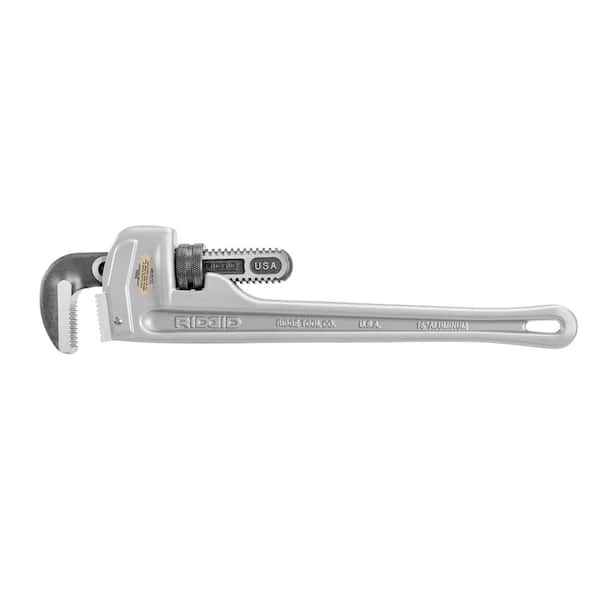 18" Large Aluminum Pipe Wrench Straight Head Adjustable Plumbing Adaptable 