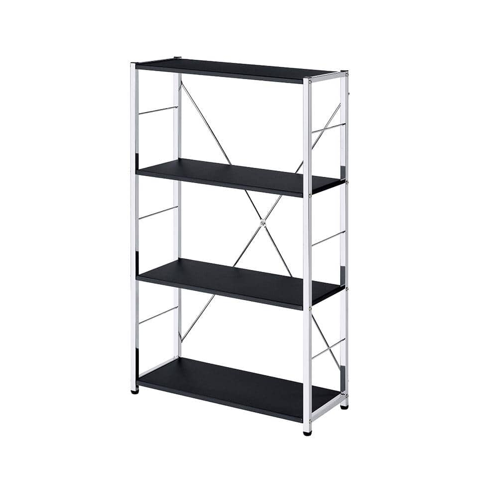 Acme Furniture Tennos Black & Chrome Bookcase 93197 - The 