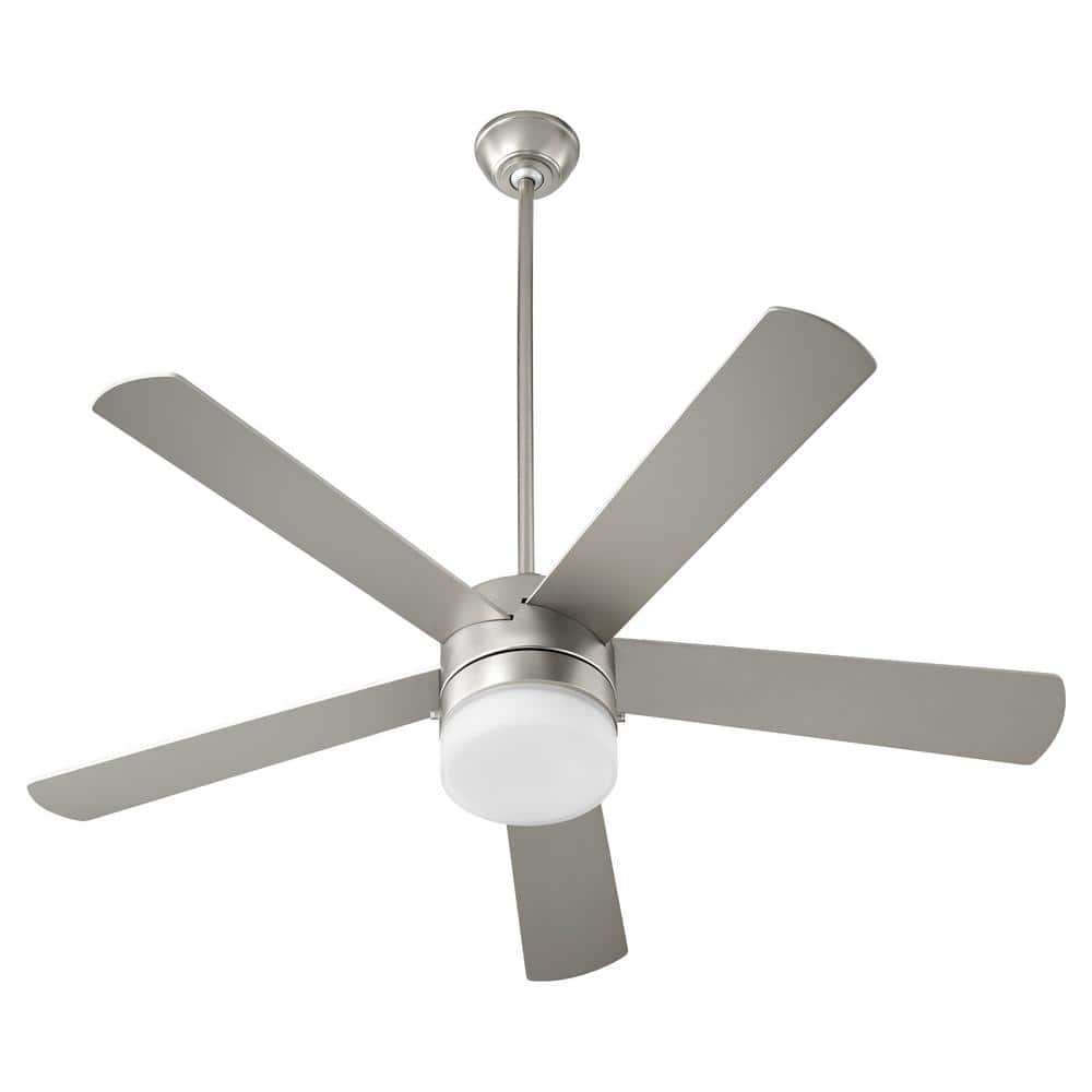 Maxwell 52 in. 5-Blades Satin Nickel 2-Light 9-Watt Medium Base LED Ceiling Fan -  quorum, 37525-65