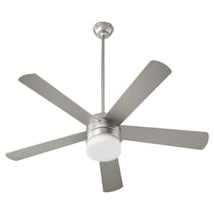 Maxwell 52 in. 5-Blades Satin Nickel 2-Light 9-Watt Medium Base LED Ceiling Fan