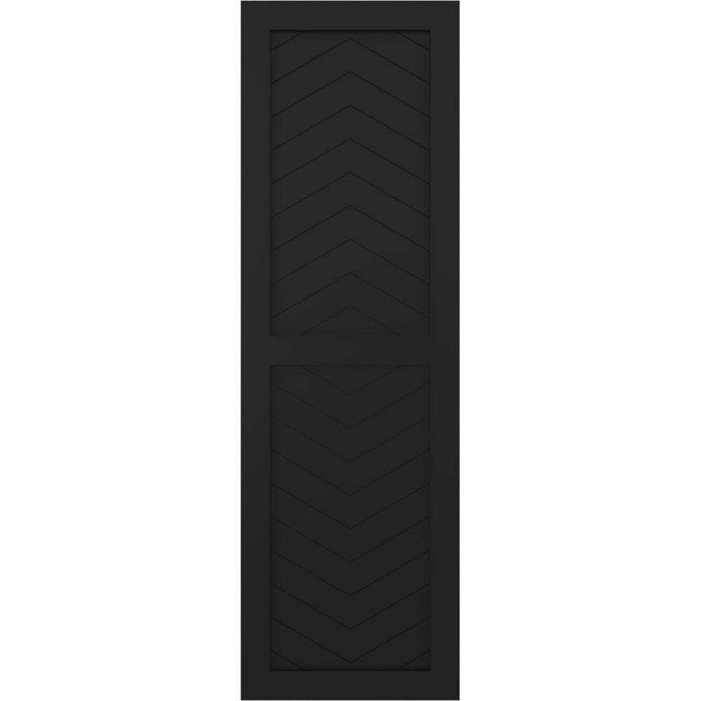 15 in. x 41 in. Flat Panel True Fit PVC Two Panel Chevron Modern Style Fixed Mount Shutters Pair in Black price history on PriceWatchPro