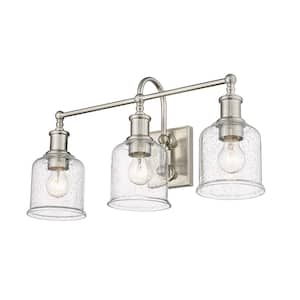 Bryant 24 in. 3-Light Brushed Nickel Vanity Light with Glass Shade