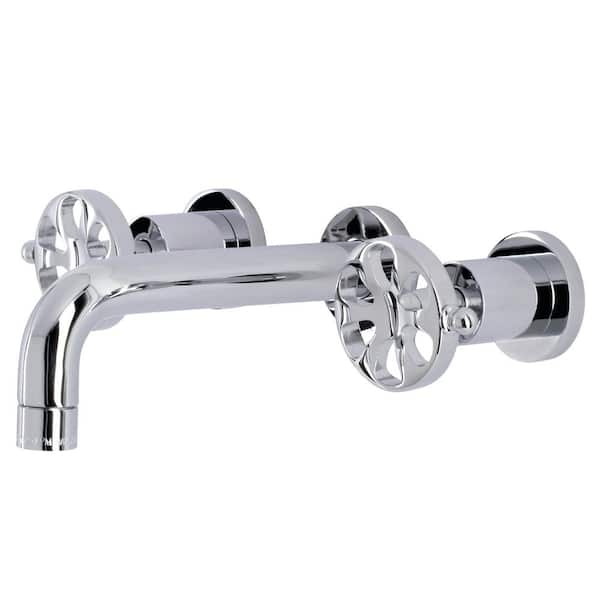 Kingston Brass Belknap 2-Handle Wall Mount Bathroom Faucet in Polished Chrome