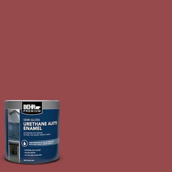 1 qt. #M140-6 Circus Red Semi-Gloss Enamel Urethane Alkyd Interior/Exterior Paint