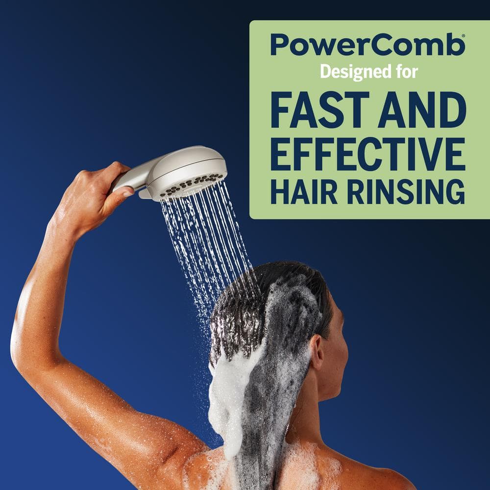 Brushed Nickel 7-Spray Wall Mounted Handheld Shower Head