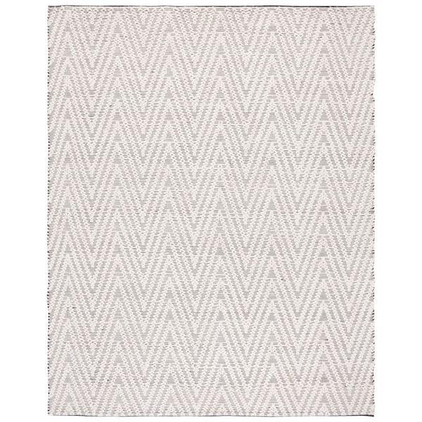 Natura 9 ft. x 12 ft. Ivory/Black Zig-Zag Striped Area Rug