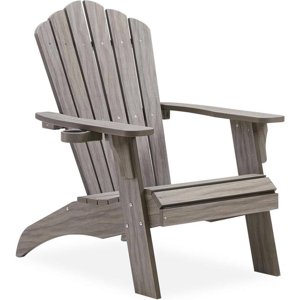 Eongdn Light Gray Oversized Adirondack Chair Fire Pit Chair with