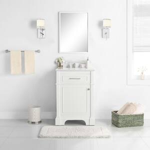 Melpark 24 in. W x 20 in. D x 34.5 in. H Bath Vanity in White with White Cultured Marble Top