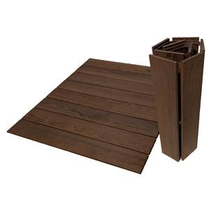 Roll Floor RV Mat 2.7 ft. x 3.5 ft. Non-Slip Thermo-Treated Wood Deck Tile in Brown (1-Each)