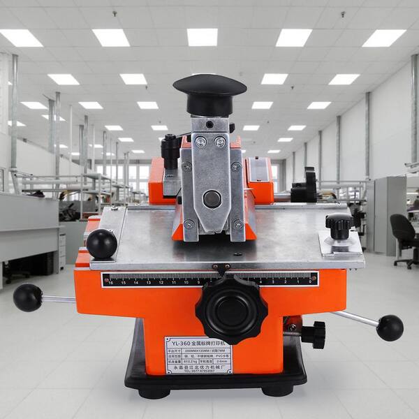 VEVOR Semi-Automatic Metal Stamping Machine Embosser Metal Embosser Label Marking Machine for Aluminum or Stainless Steel, Orange