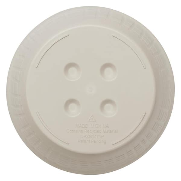 Vigoro - 8 in. Adeline Small Ivory Recycled Plastic Planter (8 in. D x 6 in. H) with Attached Saucer