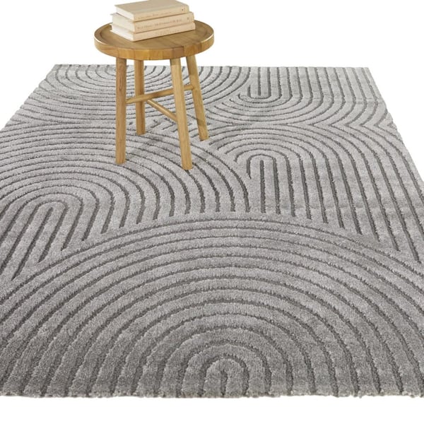 Caserio Grey 5 ft. x 7 ft. Abstract Area Rug