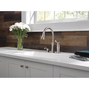 Lakeview Single-Handle Pull-Down Sprayer Kitchen Faucet with Soap Dispenser in Stainless