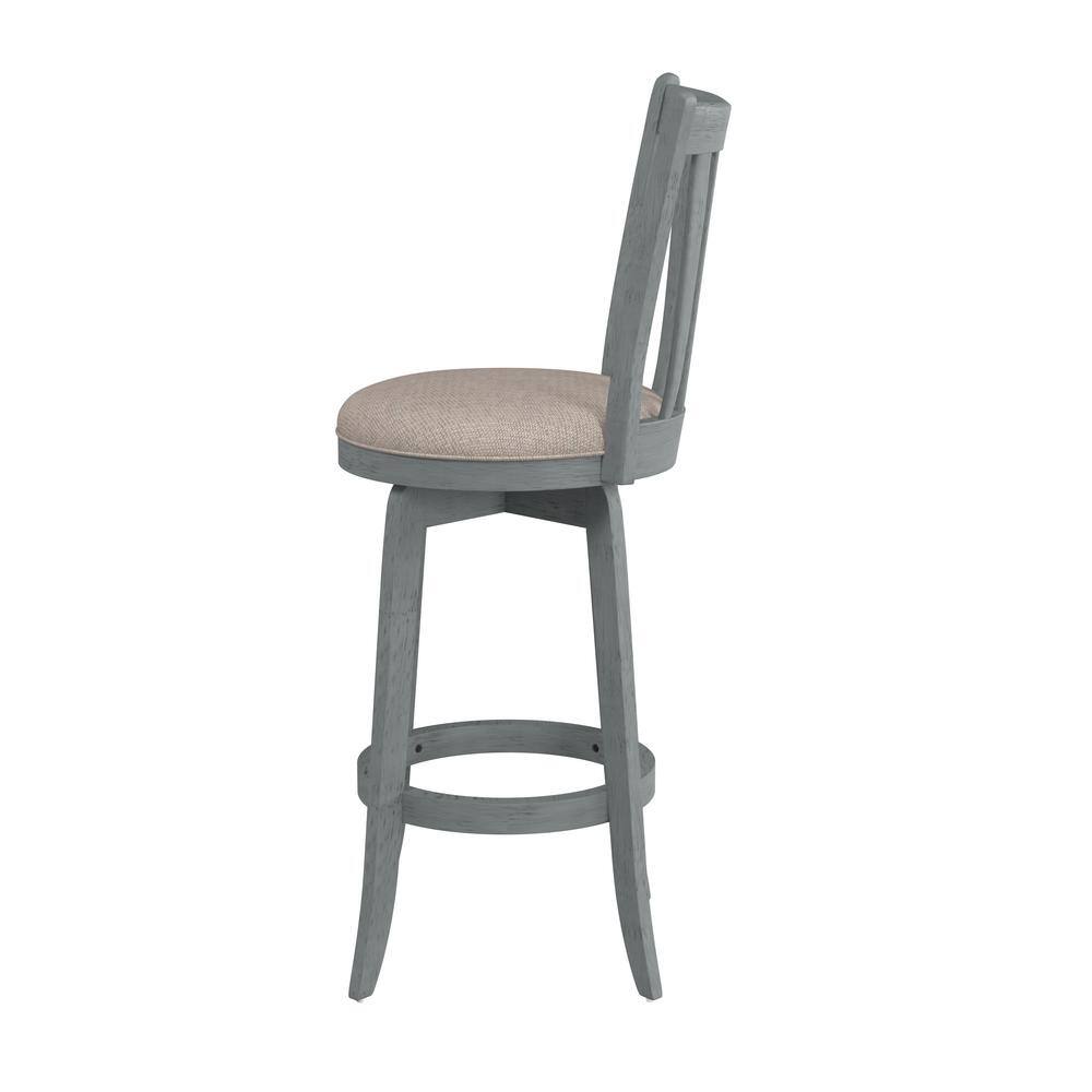 Savana 30" Blue Wirebrush Cream Swivel Wood Barstool