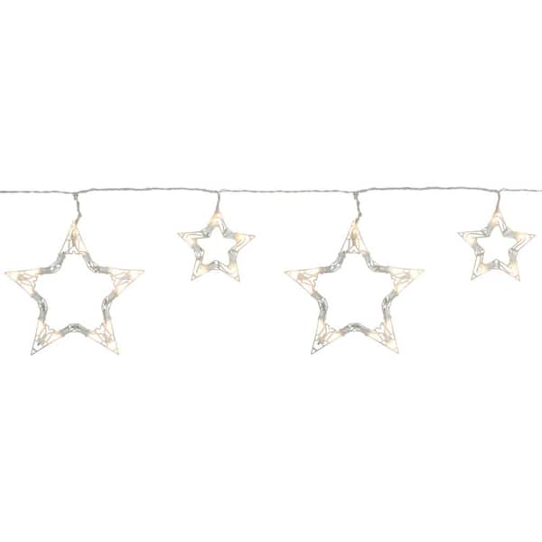 10-Count LED Lighted Twinkle Star Icicle Christmas Lights - 9.25 ft. White Wire