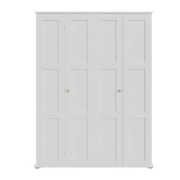 SOCBAZZAR 60 in. x 78.4 in. 3-Panel Hollow Core White Primed