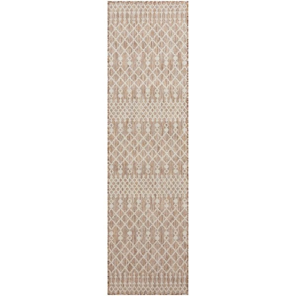 Positano Beige 2 ft. x 10 ft. Moroccan Contemporary Runner Area Rug