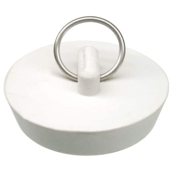 2pcs Rubber Stopper White Plastic Removable Basin Sink Strainer