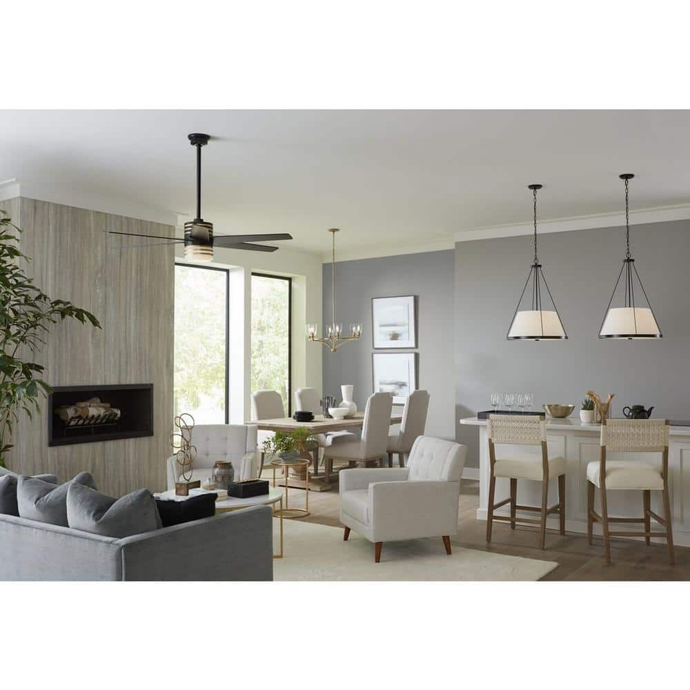 Parkhurst Brushed Bronze 6-Light Glass Chandelier