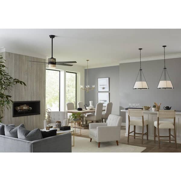 Progress Lighting Saffert 3-Light Brushed Gray Transitional Chandelier