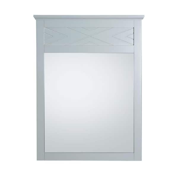 Home Decorators Collection Clemente 33 in. H x 25 in. W Framed Wall Mirror in Dove Grey