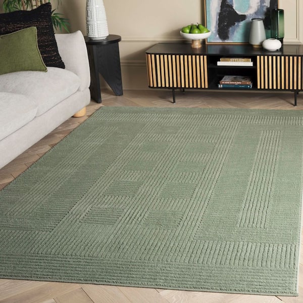 Selena 8 ft. x 10 ft. Green Geometric Solid Area Rug