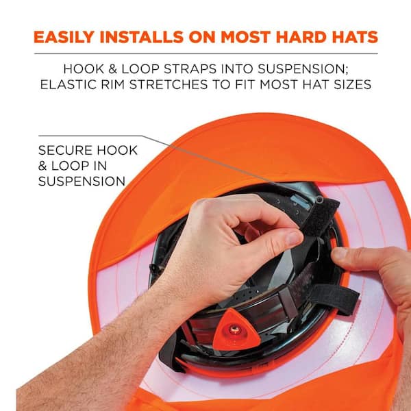 Ergodyne Orange Hard Hat Brim with Shade 6660 - The Home Depot