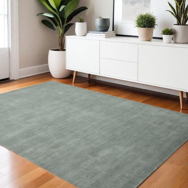 4 ft. x 6 ft. Gray Wool Hand Woven Area Rug
