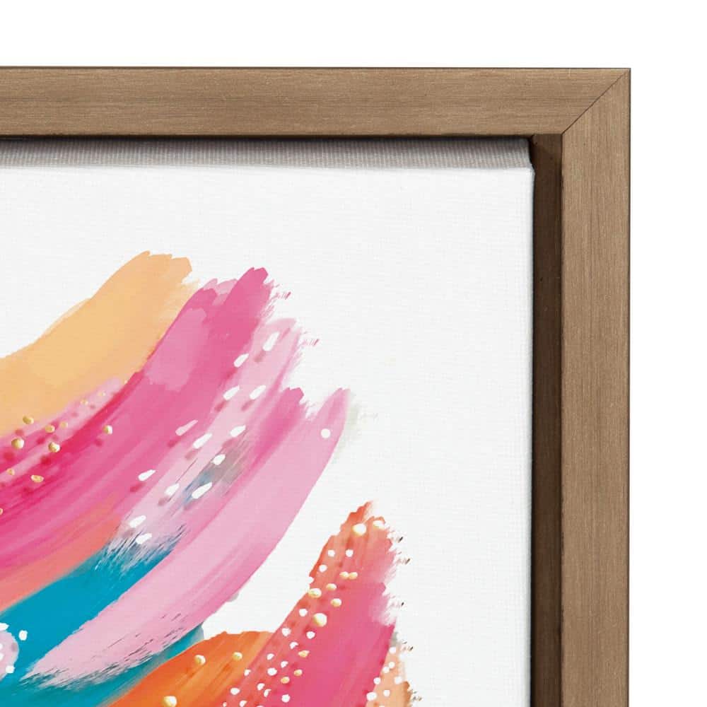 Bright Abstract Colorful Framed Canvas Wall Art 18" x 24"